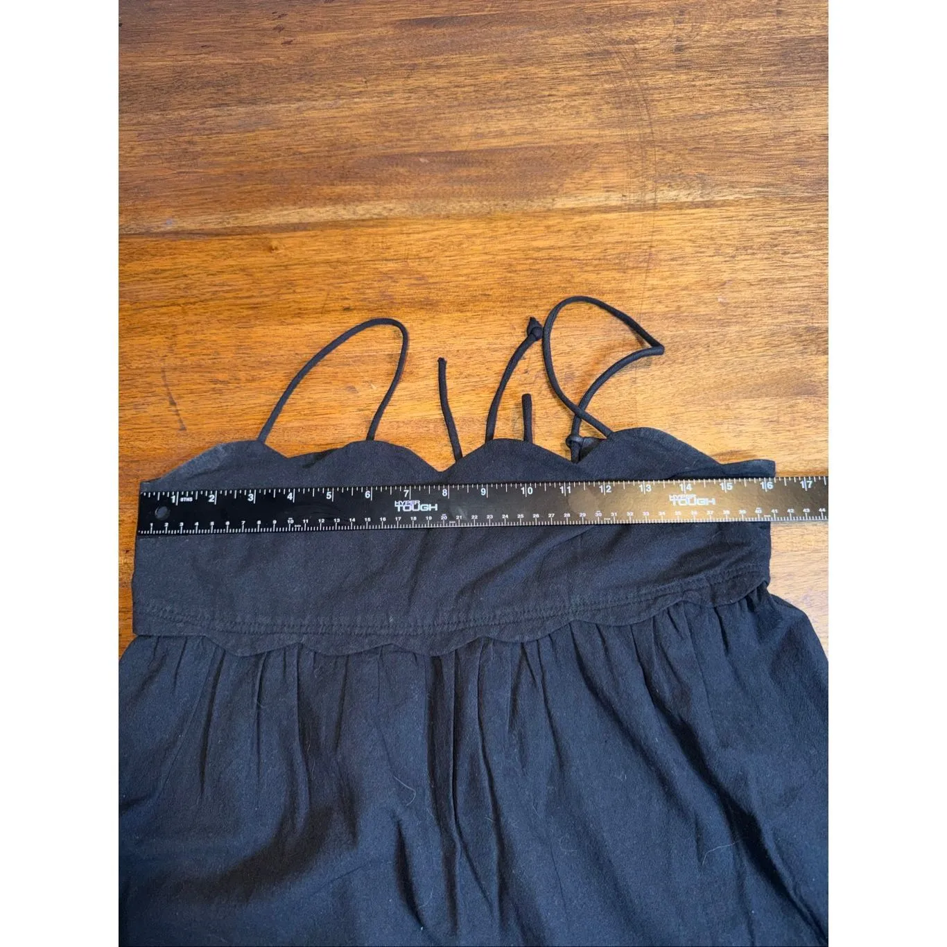 Free People Black Scalloped Edge Tie Back Tank Top - Image 5