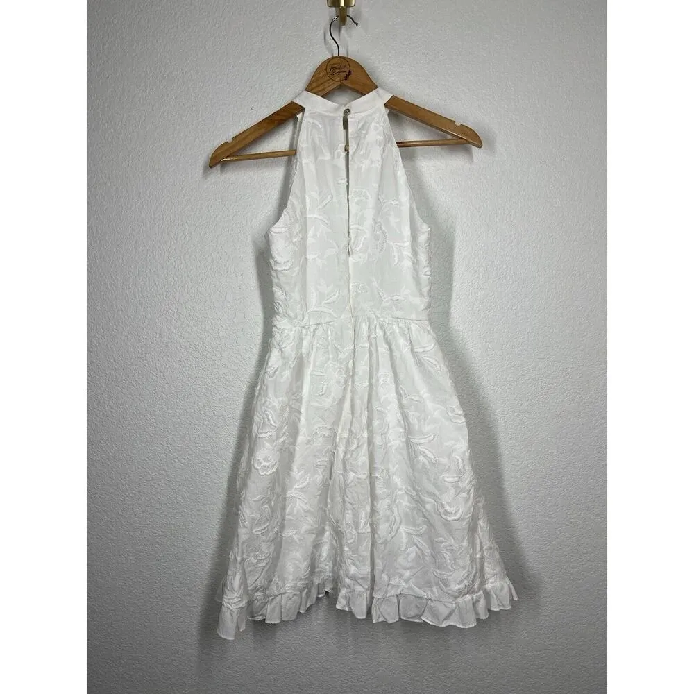 Ted Baker Lorene Embroidered Halter Dress White Floral Size 0 Bride Engagement - Image 3