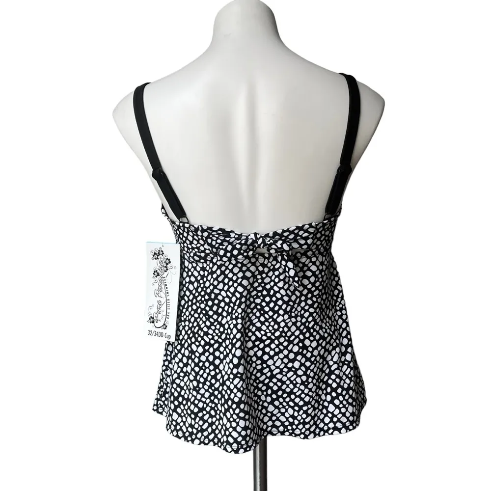 NWT, Pure Paradise Bra Sized Dots Tankini Swimsuit Top Size 32/34DD - Image 4