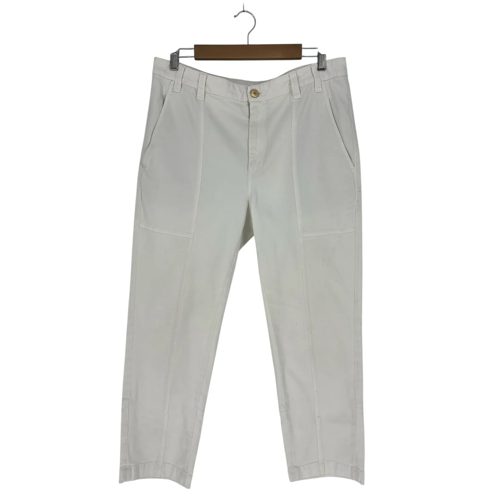 Brunello Cucinelli White Patch Pocket Utility Cotton Pants - Image 4