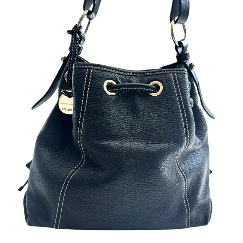 Dooney & Bourke Vintage Black Pebbled Leather Bucket shoulder handbag w dustbag - Image 4