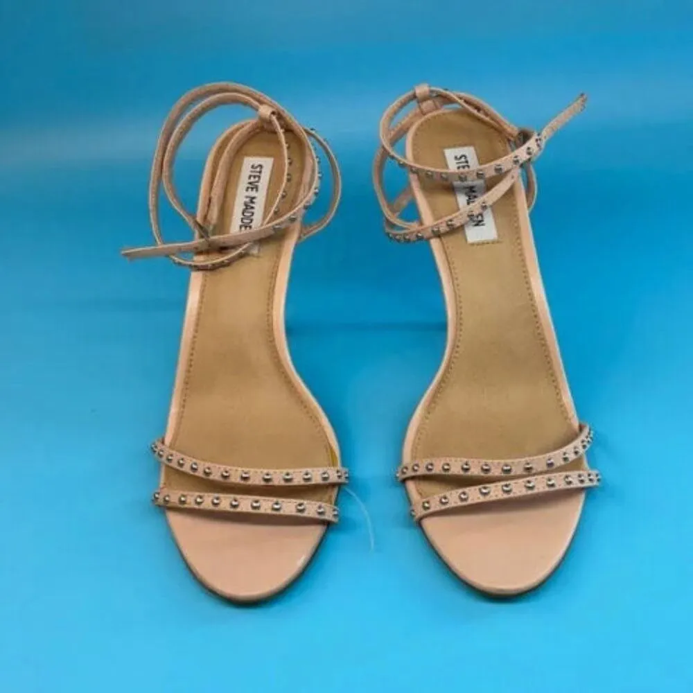 Steve Madden Women’s Pink Wish Blush Studded Ankle Strap Heeled Sandals Size 10M - Image 3