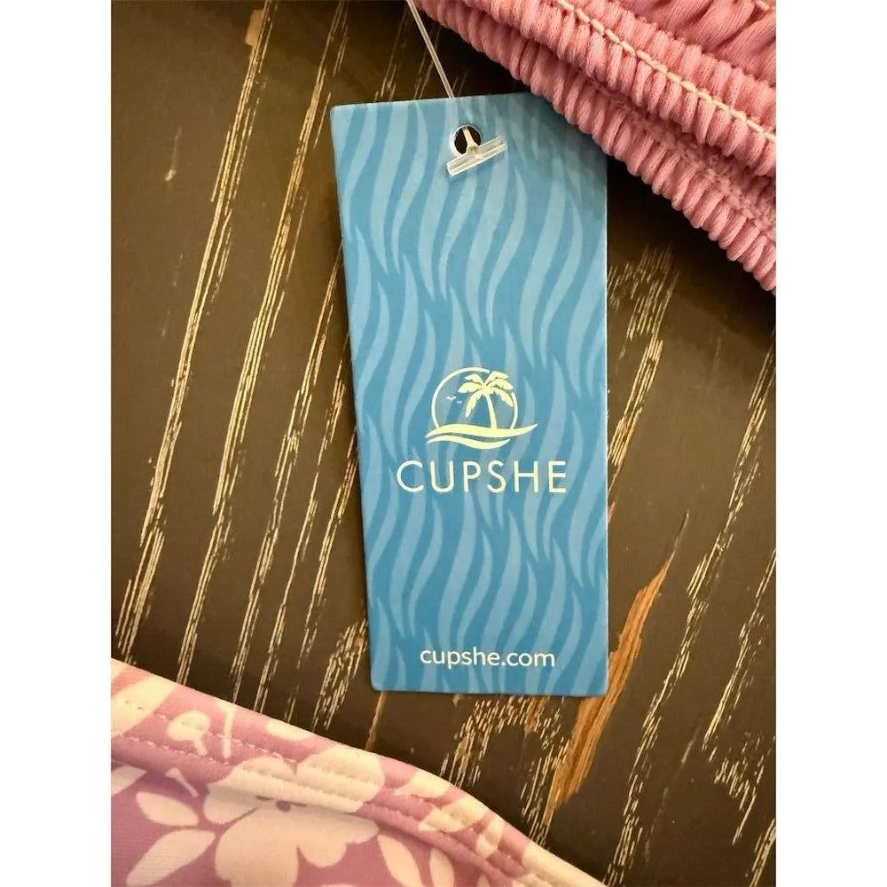 Cupshe Women's Purple Floral Bikini Set Size S Bralette Style 2 Piece - Image 5