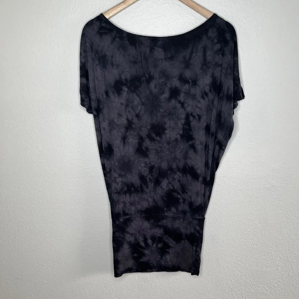 Affliction Black Premium Grunge Free Love Black Tie-Dye Tunic T-Shirt Dress XS - Image 6