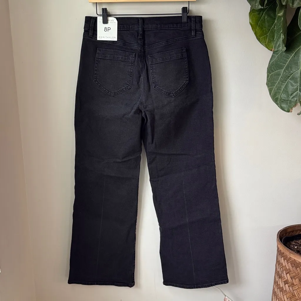 Ann Taylor Black The Wide Leg High Waist Perfect Pocket Jeans - Image 3