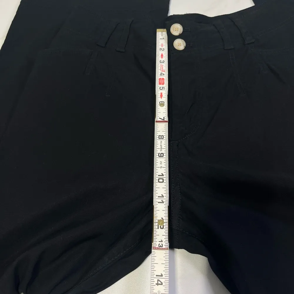 Anthropologie High Waisted Black Double Button Linen Viscose  Fit & Flare Sz 28 - Image 9