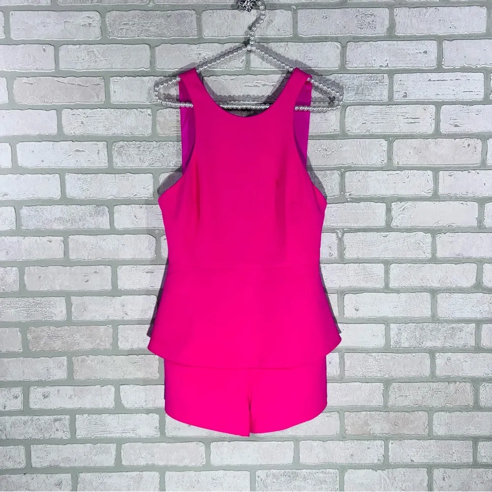 Finders Keepers Strangers in Paradise Hot Pink Peplum Playsuit Romper Size S - Image 3