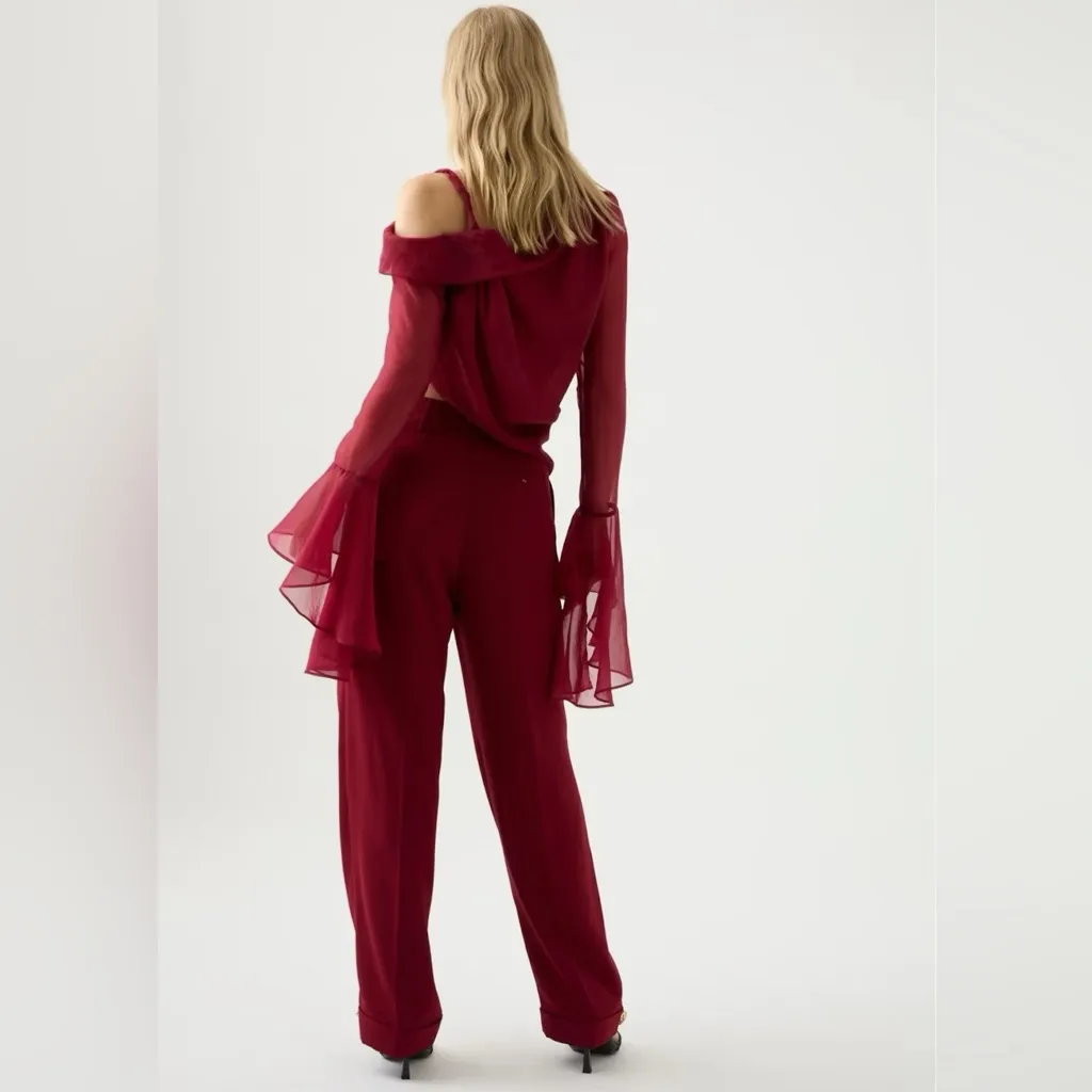 Aje Sentiment Tailored Pant in Garnet Red Size 6 - Image 6