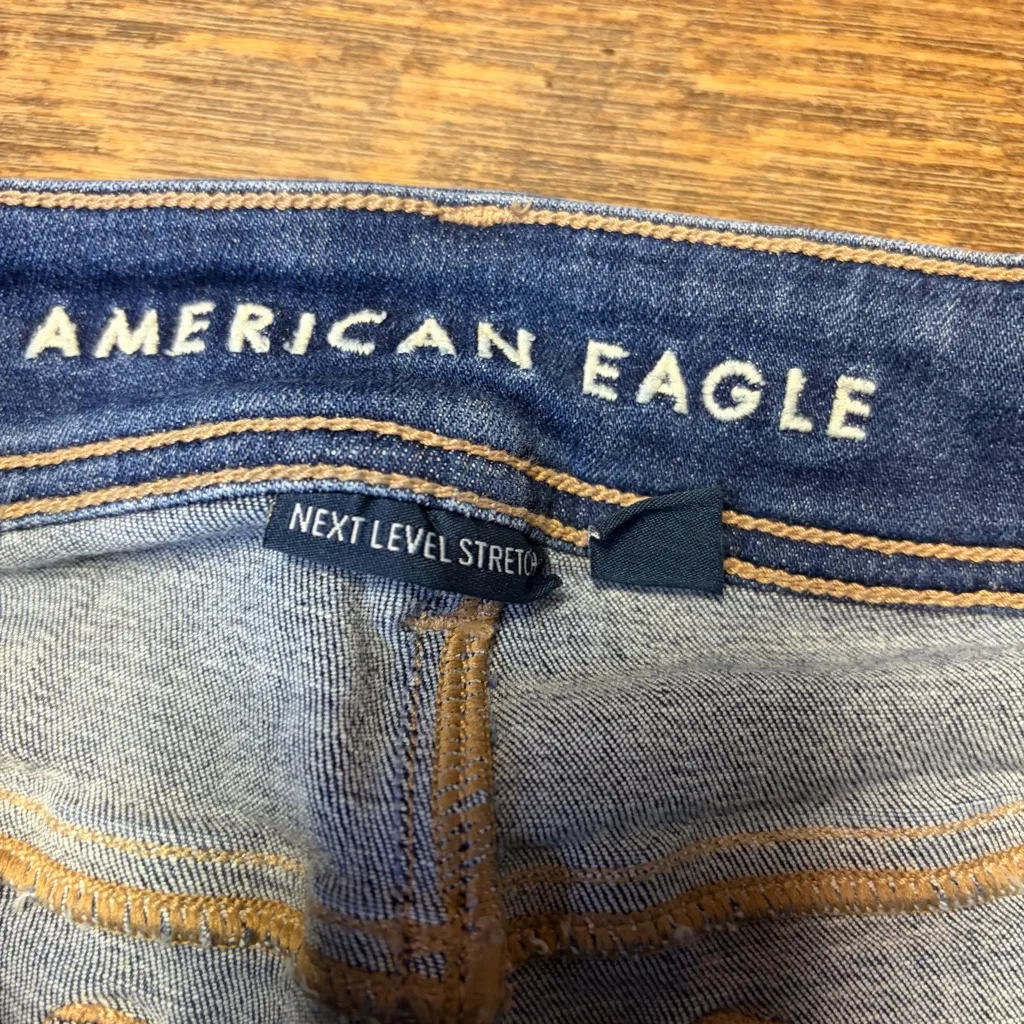 American Eagle  Kick Boot Jeans Womens 8 X-Long Next Level Stretch Distressed - Image 4