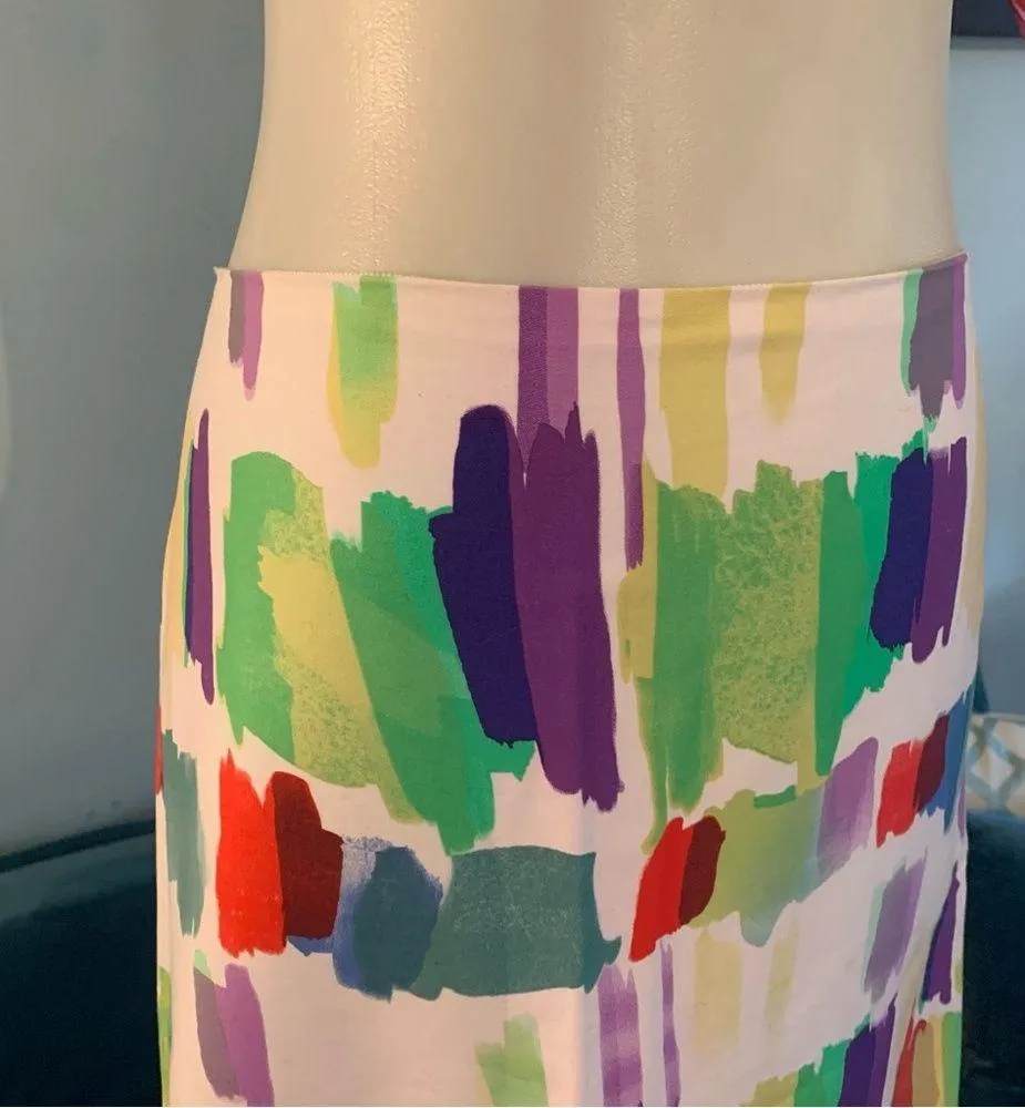 Worth Colorful Pencil Skirt Size 10 Cotton Blend - Image 4