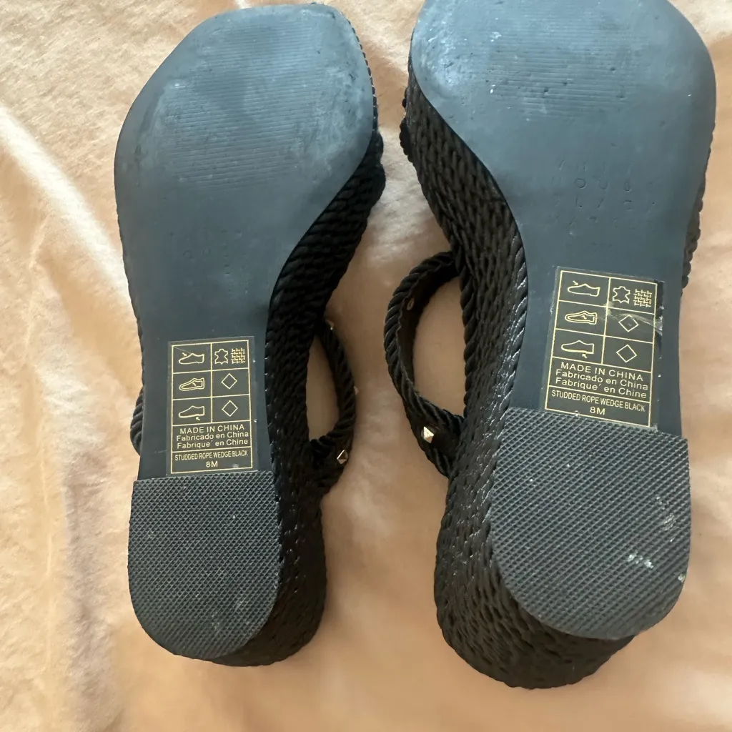 White House Black Market Studded Rope Wedge Sandal 8 - Image 7