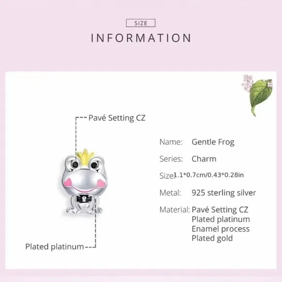 S925 Sterling Silver Gentle Frog Charm - Image 6