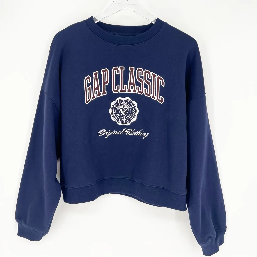 GAP Vintagesoft Logo Sweater M Blue - Image 2