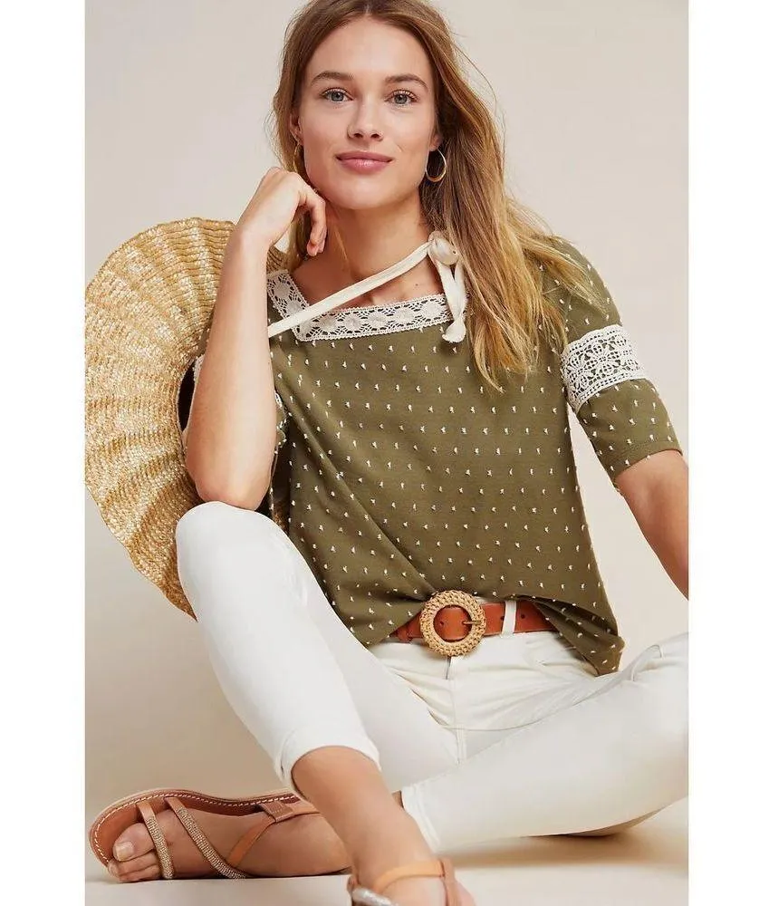 Maeve Venezia Textured Lace Top Sz XS - Image 3