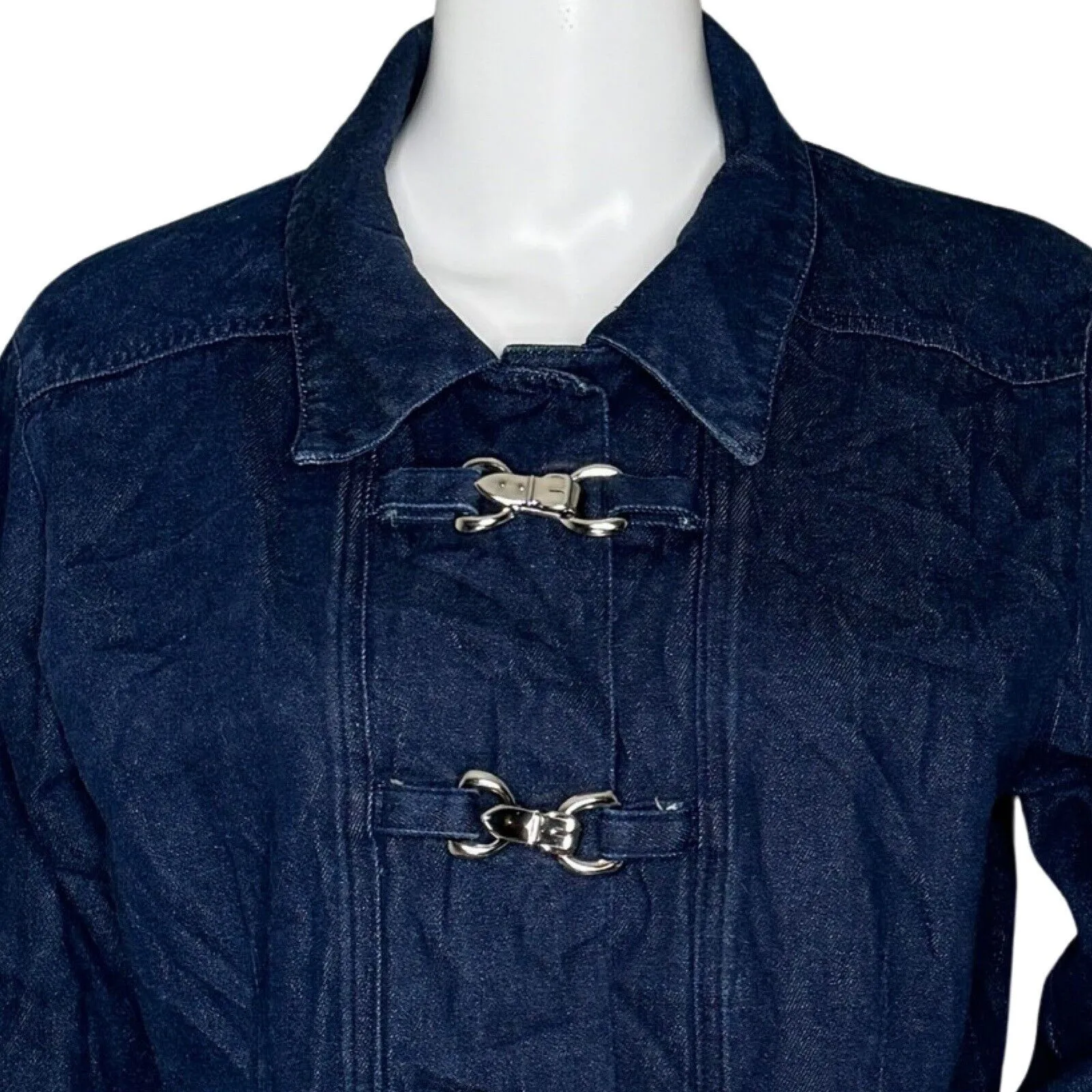 Lew Magram Jacket Womens Large Blue Jean Classic‎ Denim Jacket Casual Vintage - Image 5