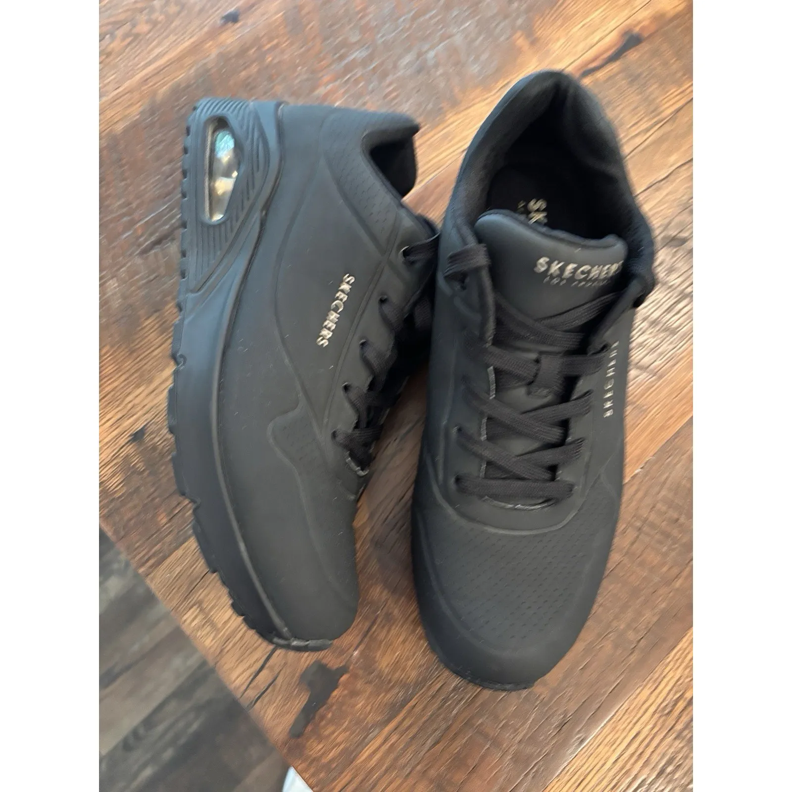 Skechers Women's UNO Stand On Air Lace Up Shoes Black #73690 Size 11 - Image 2