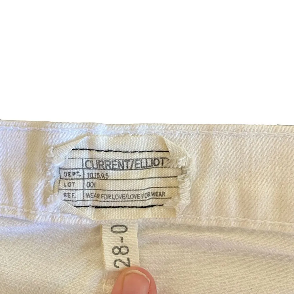 Current/Elliot White The super High waist stiletto salty Destroy size 28 - Image 4