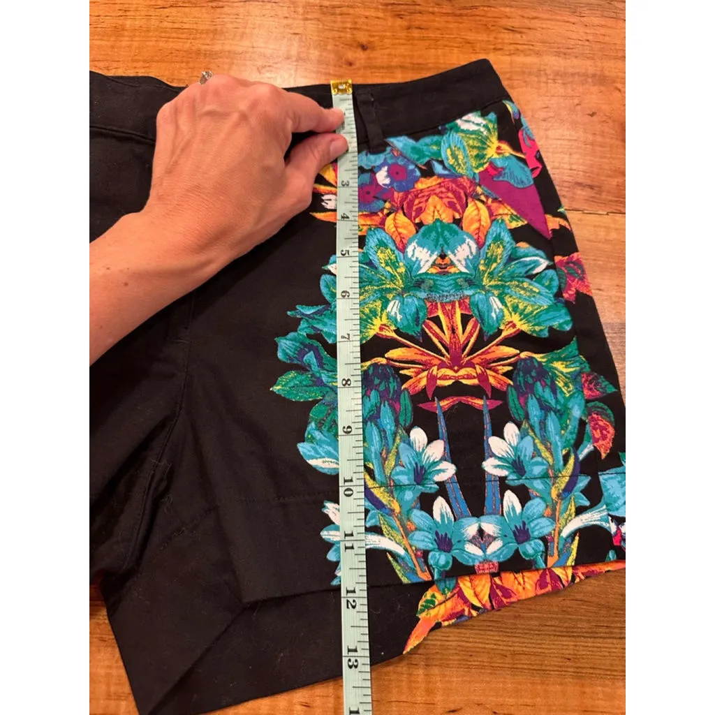 Women's Nicole by Nicole Miller Black Floral Print Shorts Size 4 - Image 5