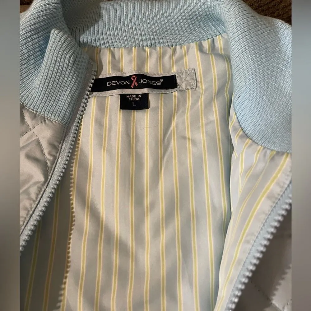 Devon Jones Light Blue Quilted Vest size Large - Image 5