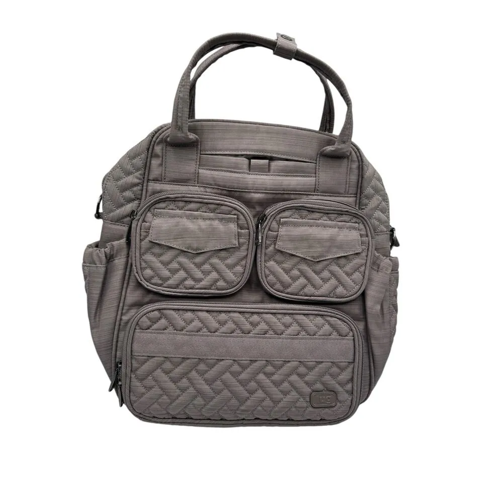 Lug Mini Puddle Jumper Quilted Crossbody Convertible Tote Brushed Pearl Grey Gray - Image 6