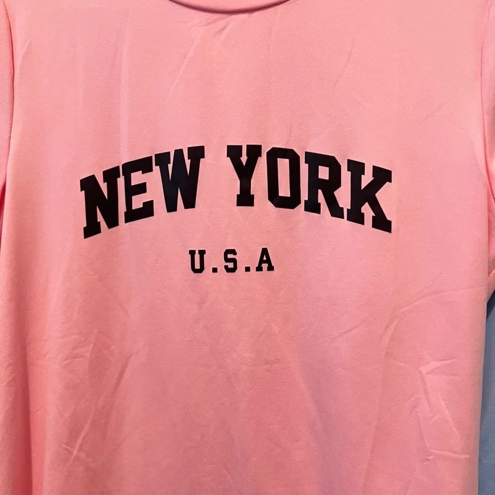 SHEIN Pink and Blue Short Sleeve Tees Casual Crew Neck - Image 2