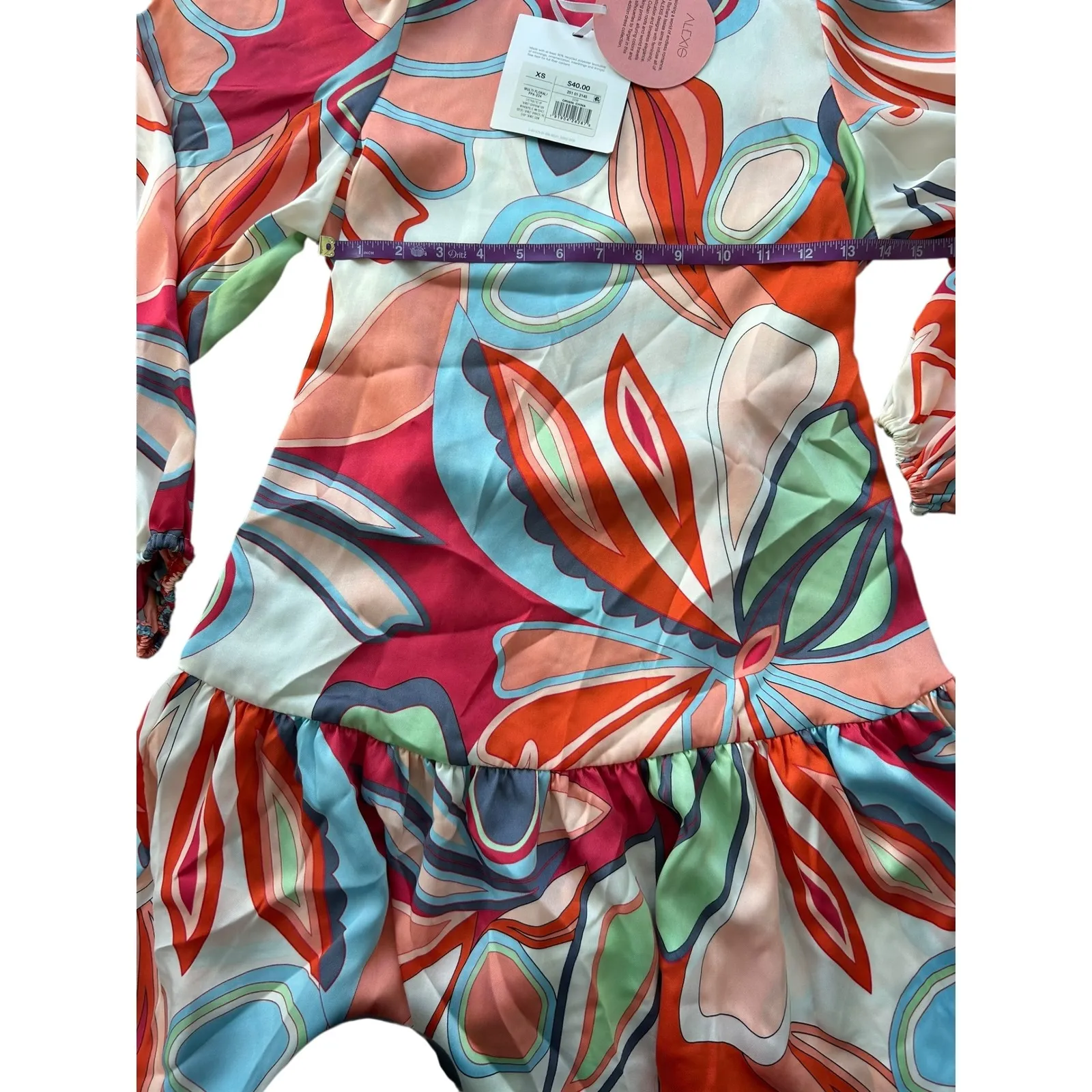 Alexis For Target Dress Mixed Floral Long Sleeve Rope
Belt Tiered NWT XS - Image 5