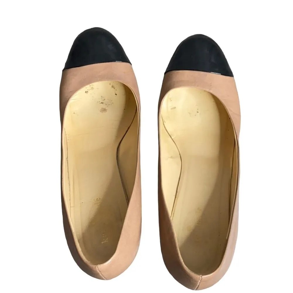 Kate Spade Kimmy Wedge Nude Leather Back Cap Toe Size 8.5 - Image 6