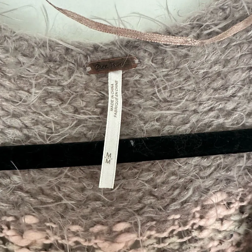 Free People Women’s Medium Linus Grey Striped Sweater - Image 2