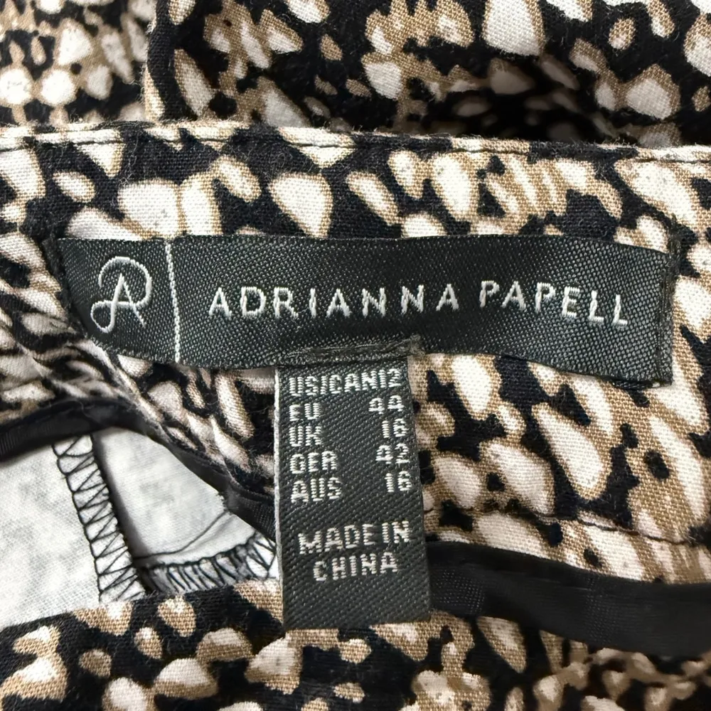Adrianna Papell Pants Size 12 Black White Print - Image 7