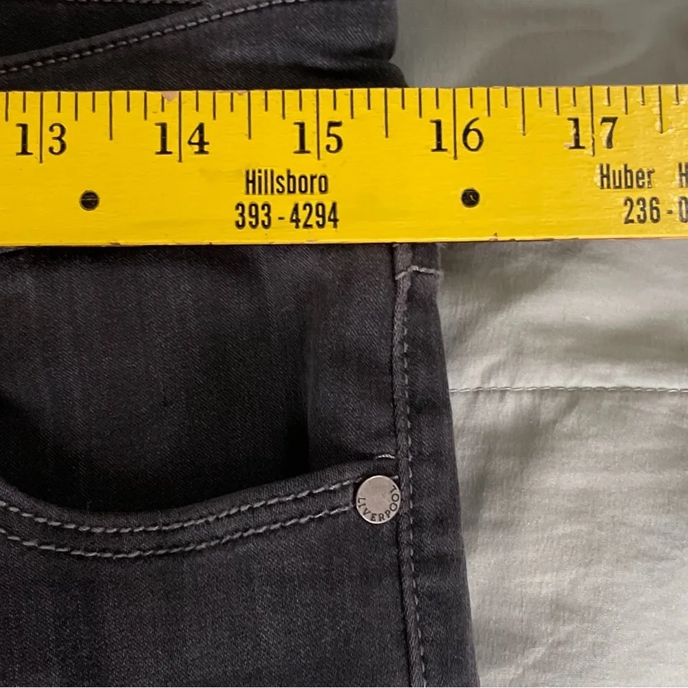 Liverpool Faded Black Denim Size 12‎ Cropped and Very Soft - Image 2