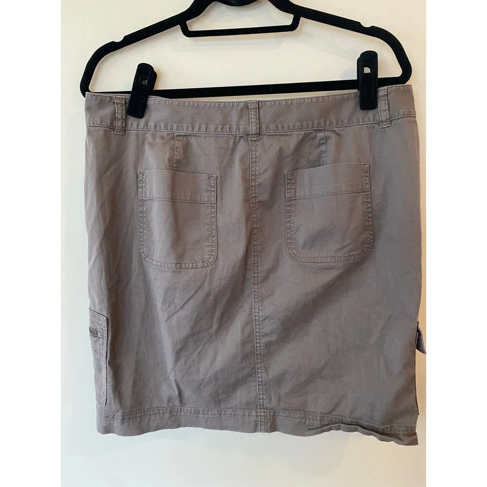 J.Jill Cargo Pocket Skirt Women's Size 12 Taupe Stretch Cotton Casual Utility - Image 2