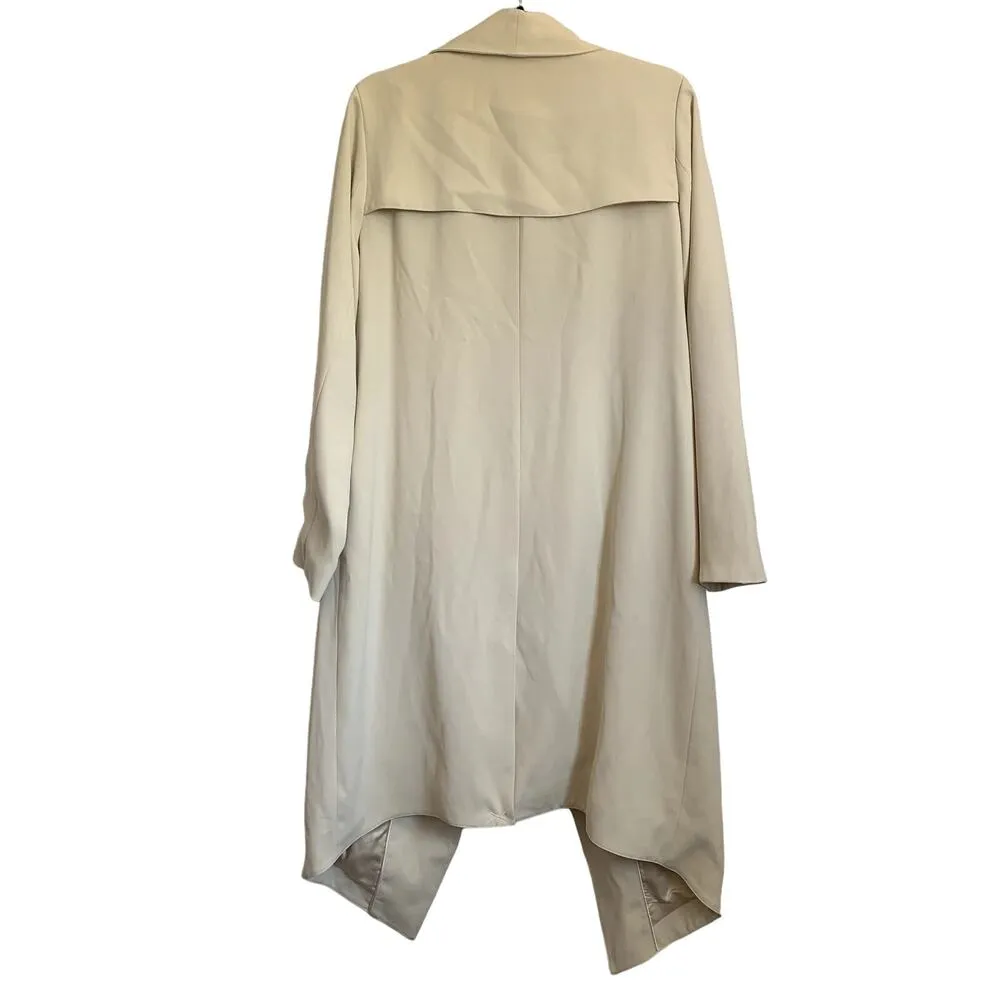 NEW BCBGMAXAZRIA Drape Front Waterfall Coat in Ivory/Cream - Image 2