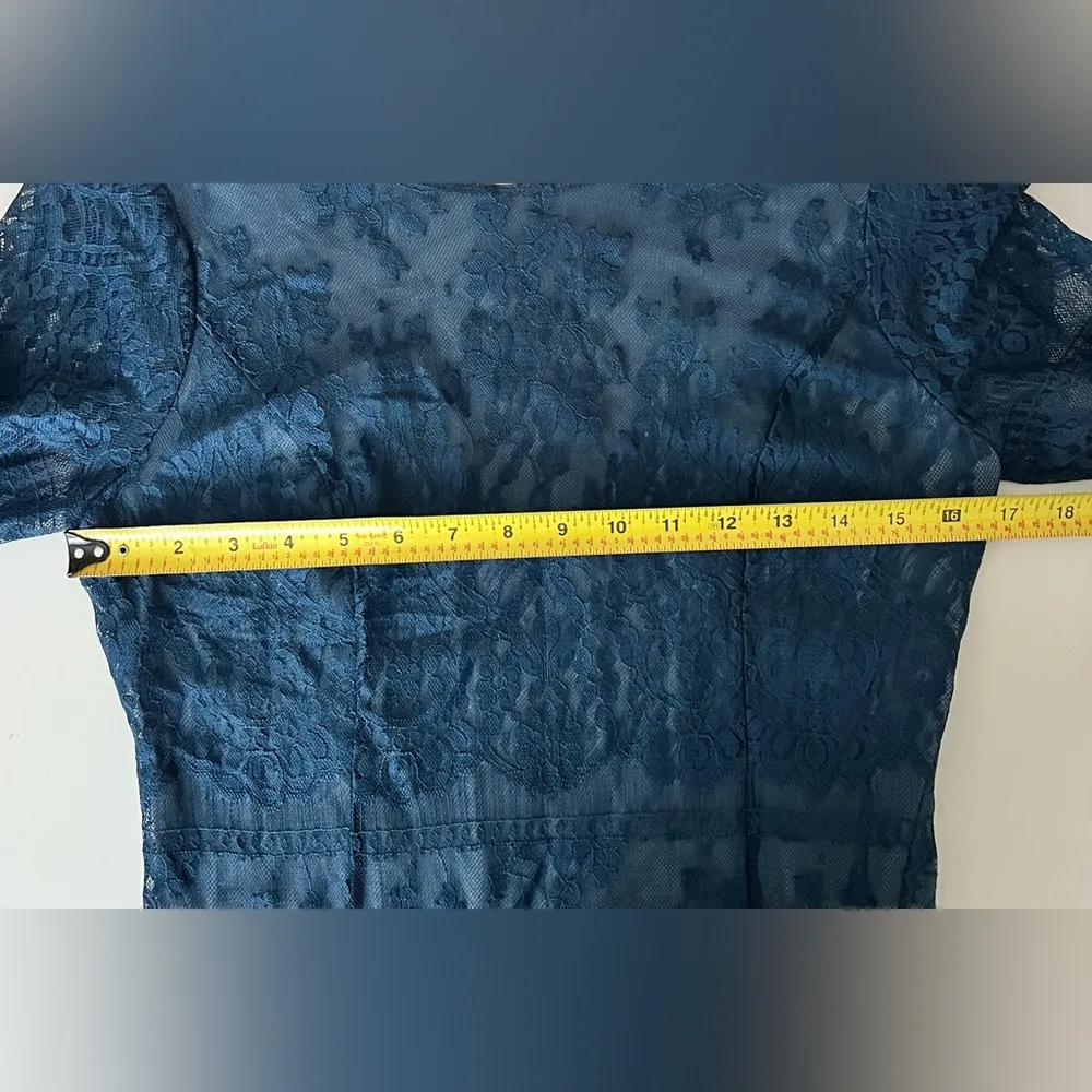 women deep blue long sleeve lace mini dress taylor swift S - Image 7