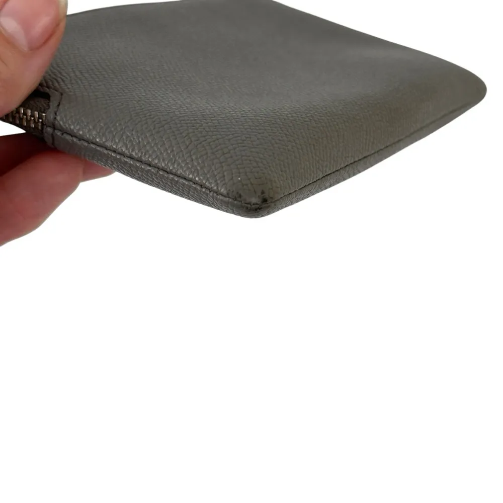 Coach F58032 Corner Zip Wristlet Crossgrain Leather Wallet Gray Small - Image 7