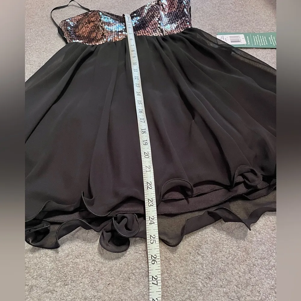 (NWT) Black & Gold Sequin Sweetheart Prom Formal Party Mini Strap Dress Size undefined - Image 10