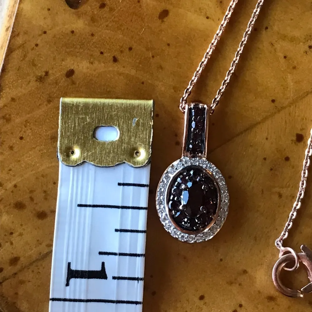 Anthill Garnet Sterling Silver 18k Rose Gold Vermeil Necklace - Image 3