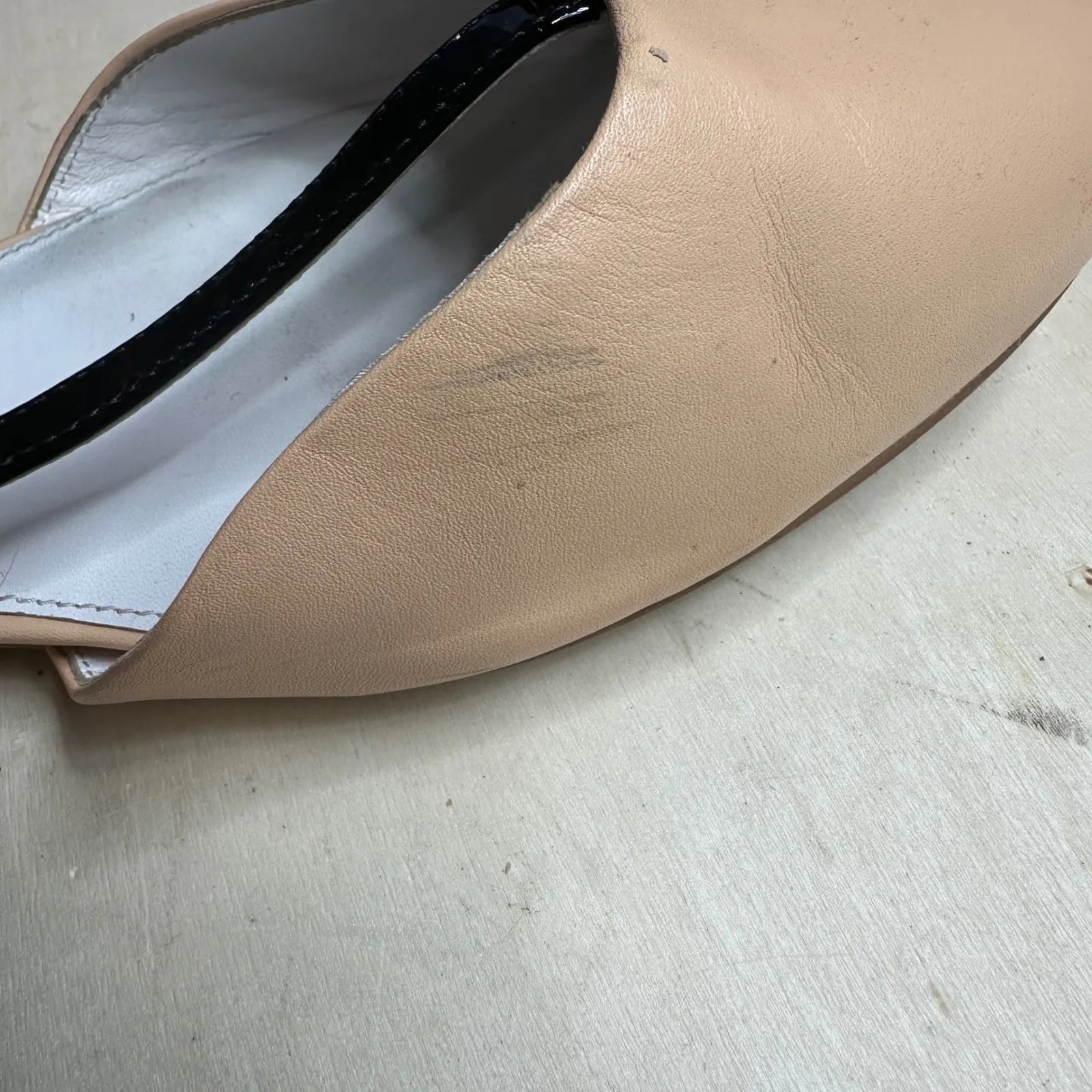 Shoes of Prey Women's Tan Black Patent Leather T Strap Ballet Flats Size 11.5 W - Image 7