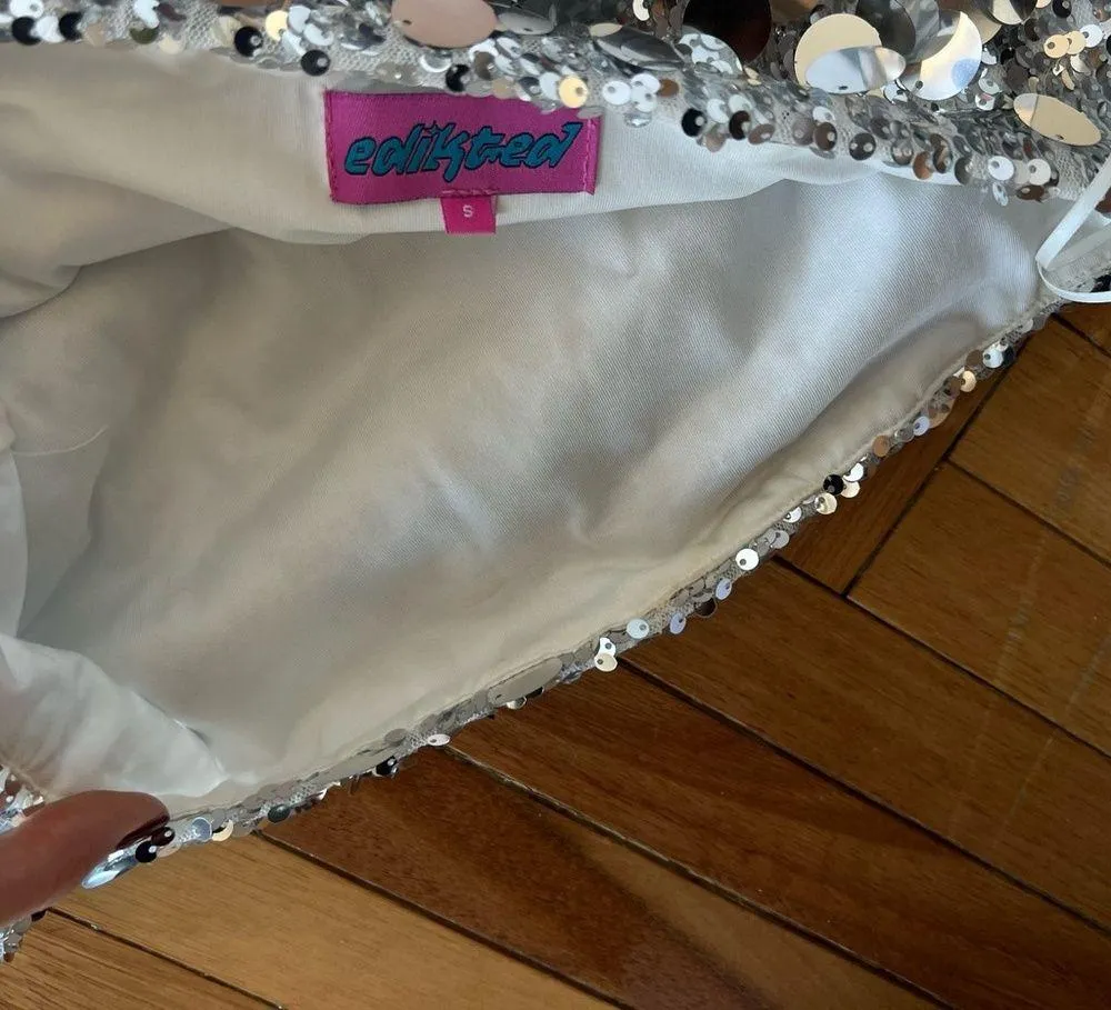 Edikted Sparkle Mini Skirt - Image 8