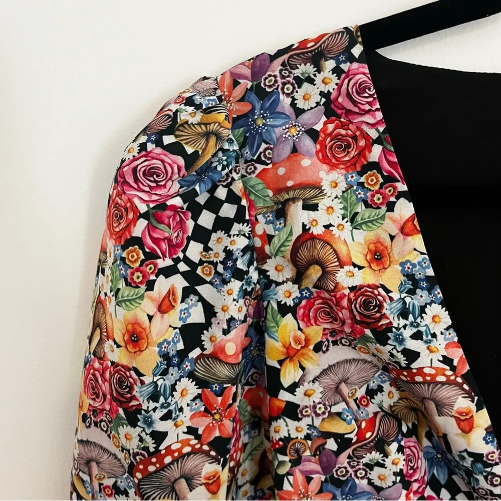 FOR LOVE & LEMONS june cape sleeve mini dress  psychedelic hippie funky XXS - Image 8