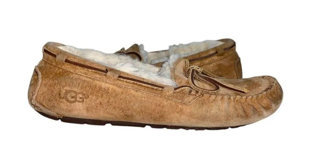 Dakota Chestnut Brown Suede Leather Wool Lined Moccasin Slipper Loafer Shoes - Image 3