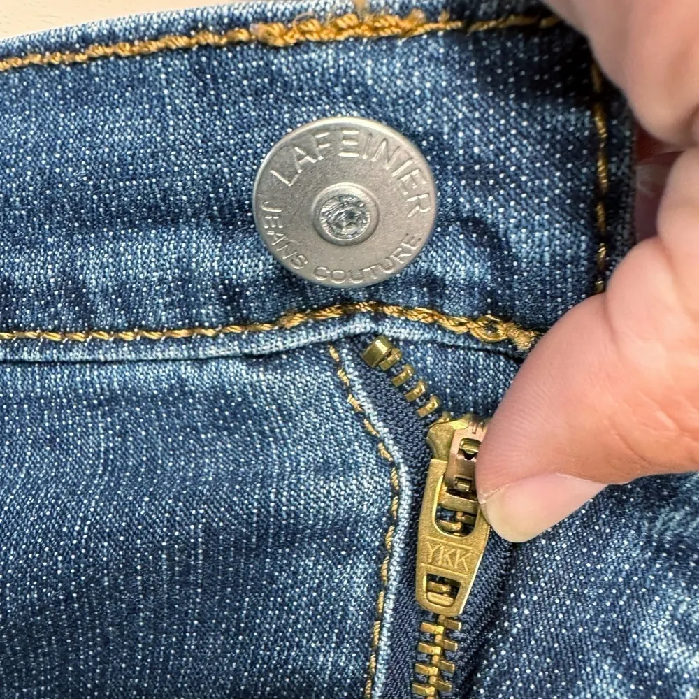 Lafei Nier Country Denim Skirt Mid Length Size 4 with Contrast Stitching Blue - Image 6