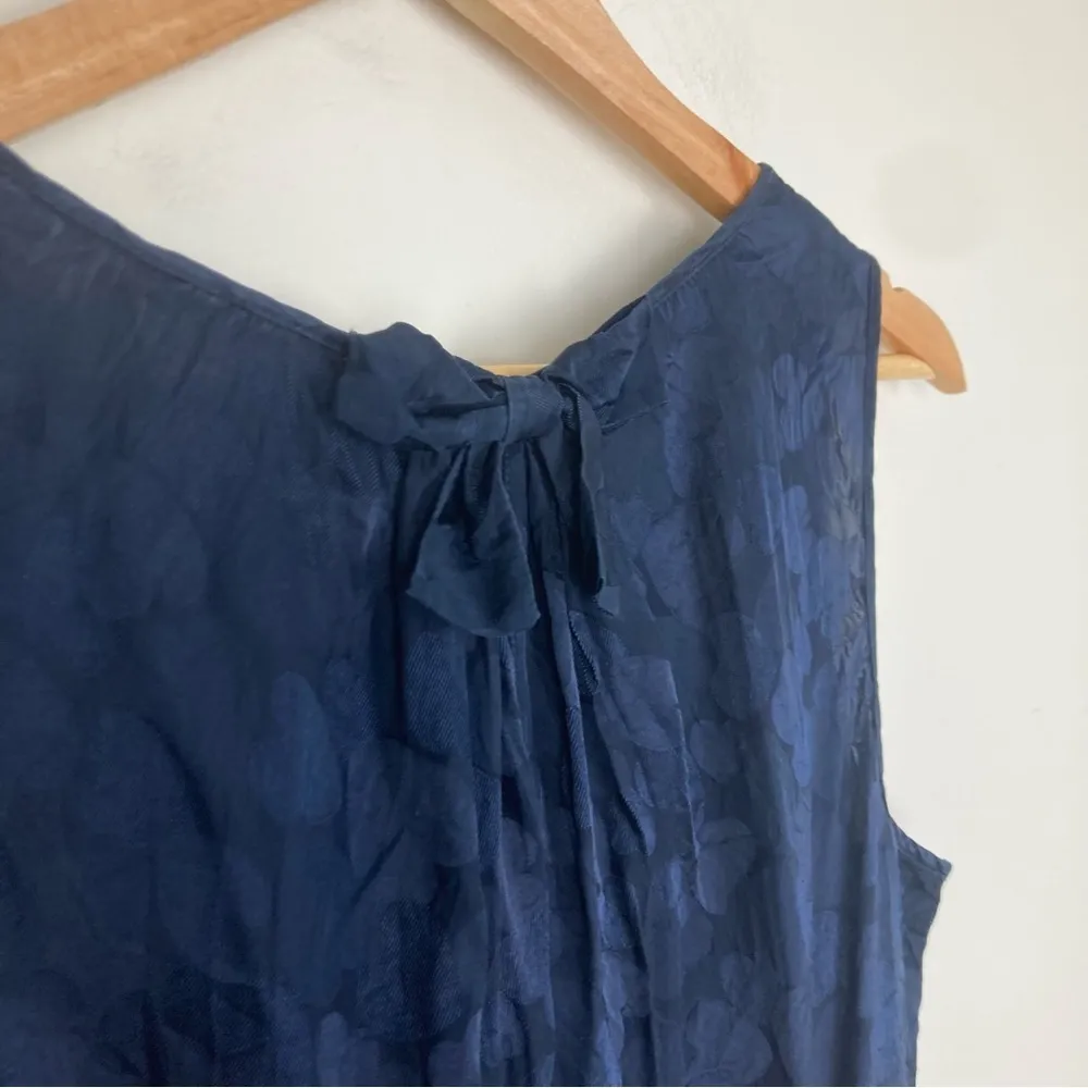 Marc Marc Jacobs navy blue silk blend floral patterned mini dress with bows. 8 - Image 5