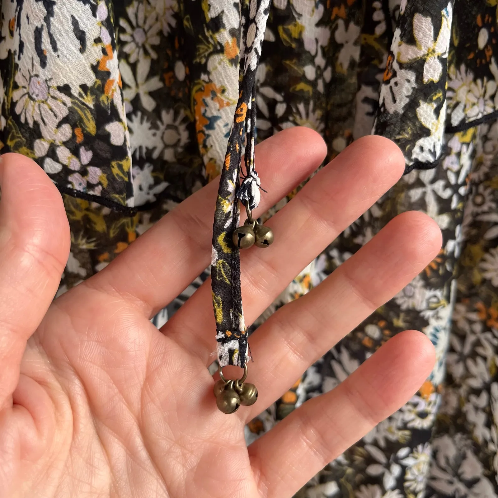 Free People Intimately Say It To Me Floral Print Bodysuit Black Combo Size XS - Image 10