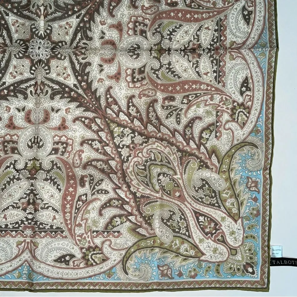 Talbots  Scarf Silk Cotton Blend Small Neck Pocket Purse - Image 3