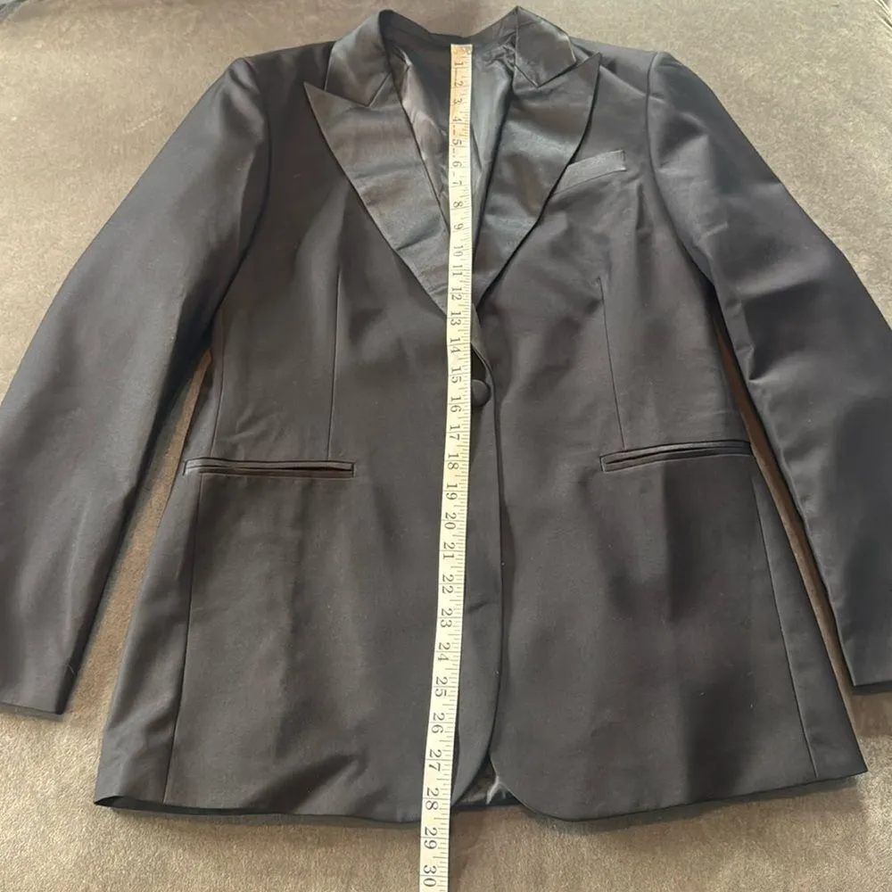 Women’s Black Slim Fit 3 Piece Formal Tuxedo Pant Suit Peak Lapel Size 6 NEW - Image 6