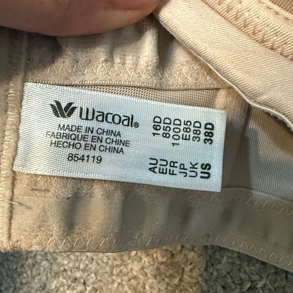 Wacoal Red Carpet Nude Strapless Lightly Lined Bra Size 38 D - Image 3