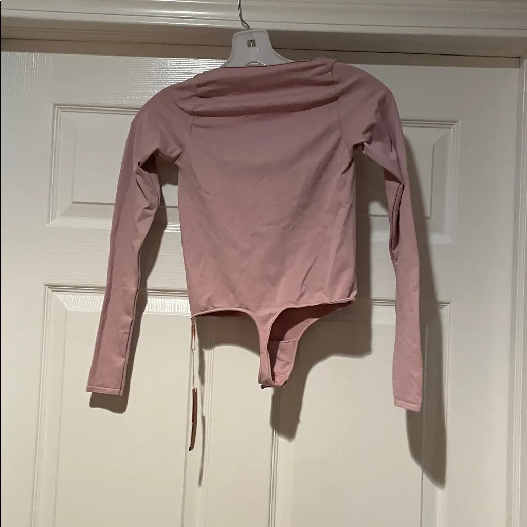 Skims Pink Long Sleeve One Piece - Image 2