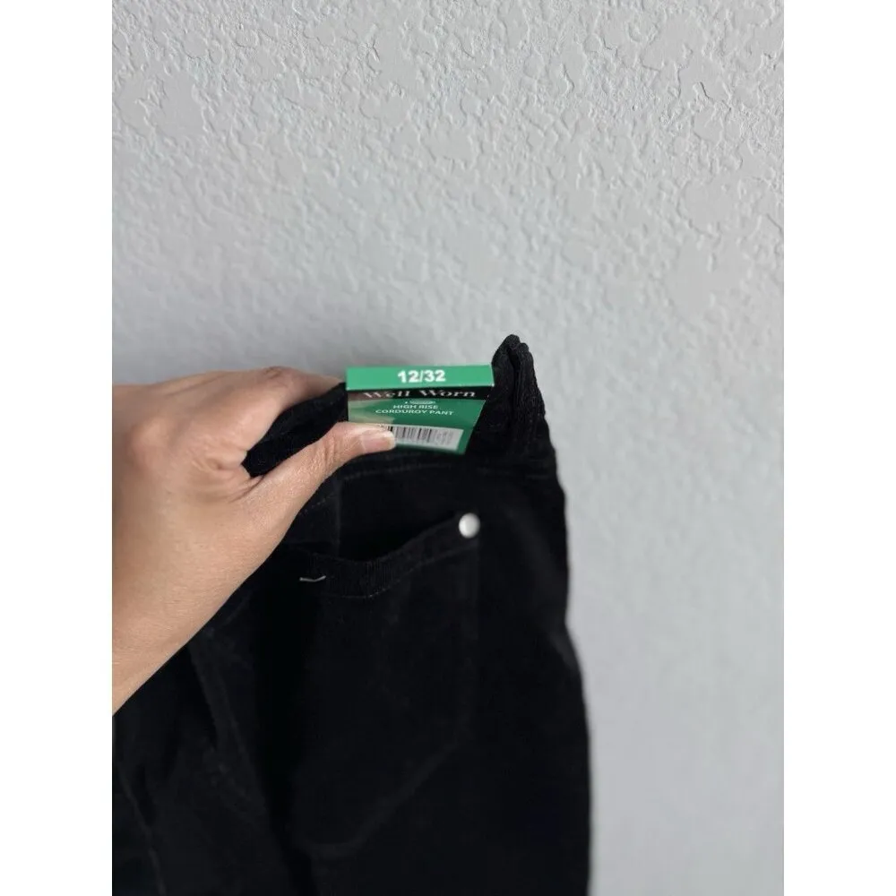 Well Worn Women's High Rise Corduroy Pants Black Stretch Size 12/32 NEW Casual‎ - Image 16