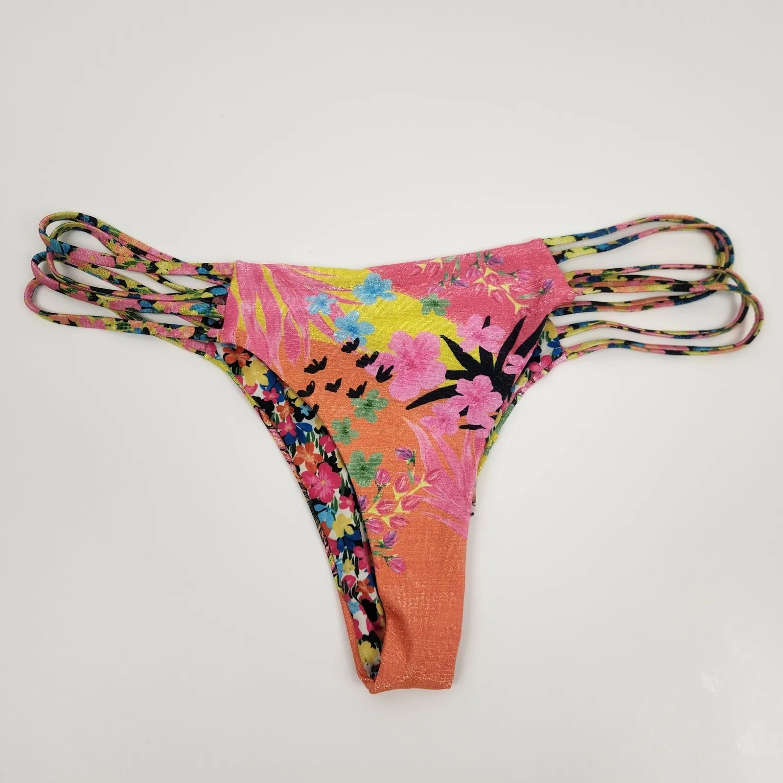 Agua Bendita Sophia Bikini Bottom in Praia Pink Neon Size XL NWT - Image 4