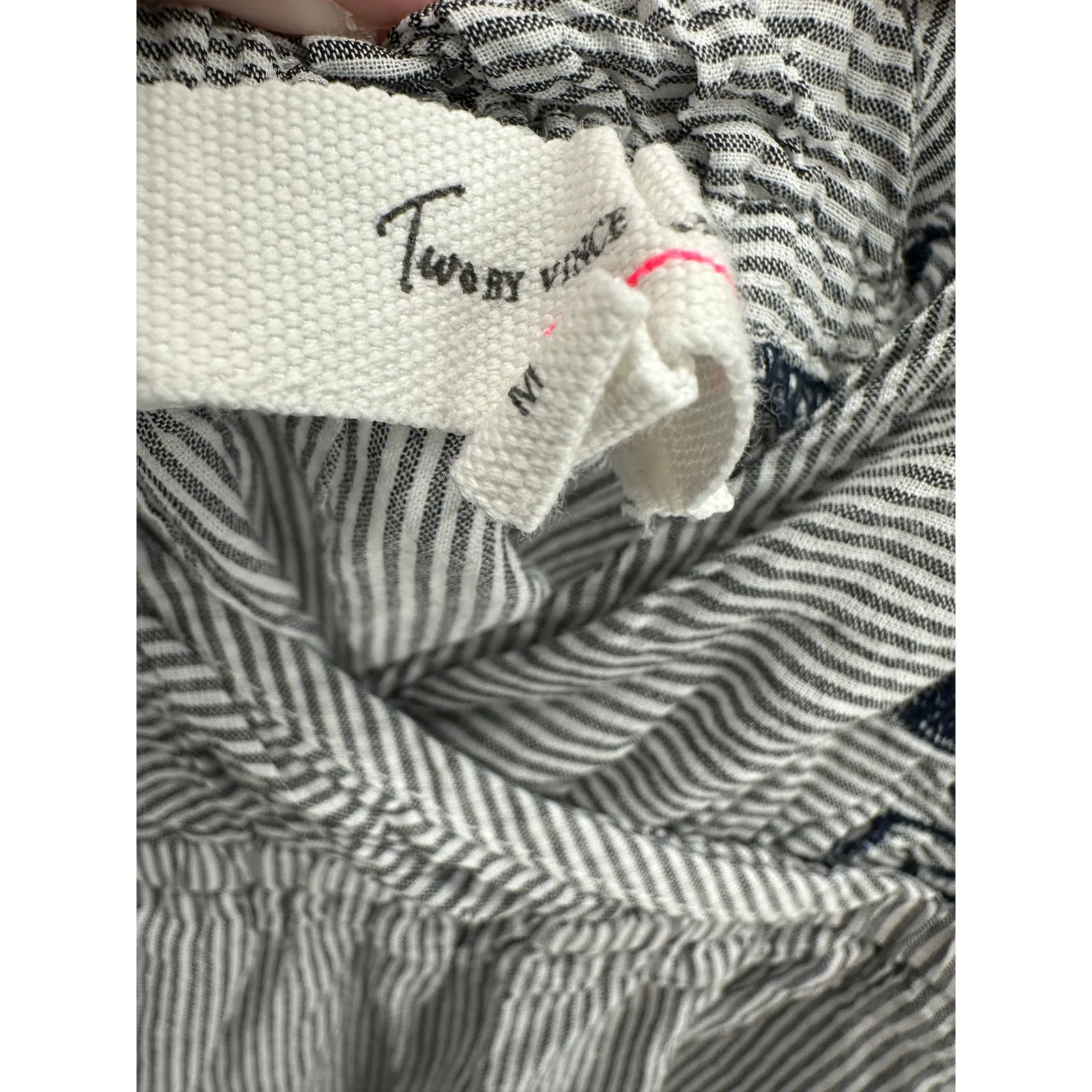 Two by Vince Camuto Dress Women MEDIUM Blue Embroidered Cap Sleeve V - Image 6